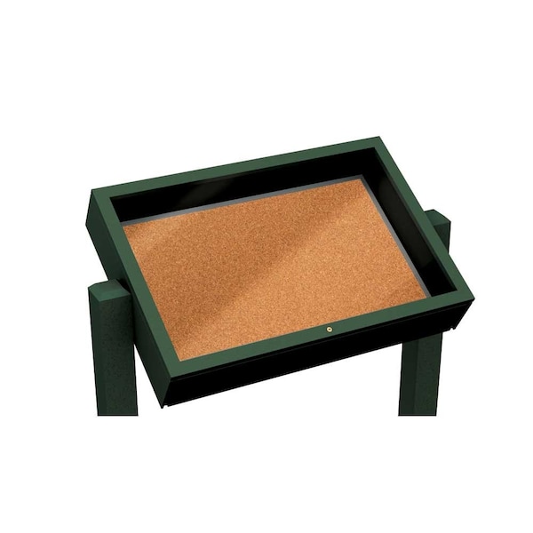 Outdoor Enclosed Combo Board, 48"x36", Bronze Frame/Blue & Medium Grey